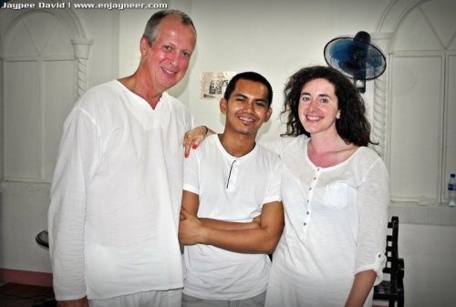 Tomas Særmark, Julius Mariano, and Cristina Gonzalez Navarro at Reiki Workshop in Manila